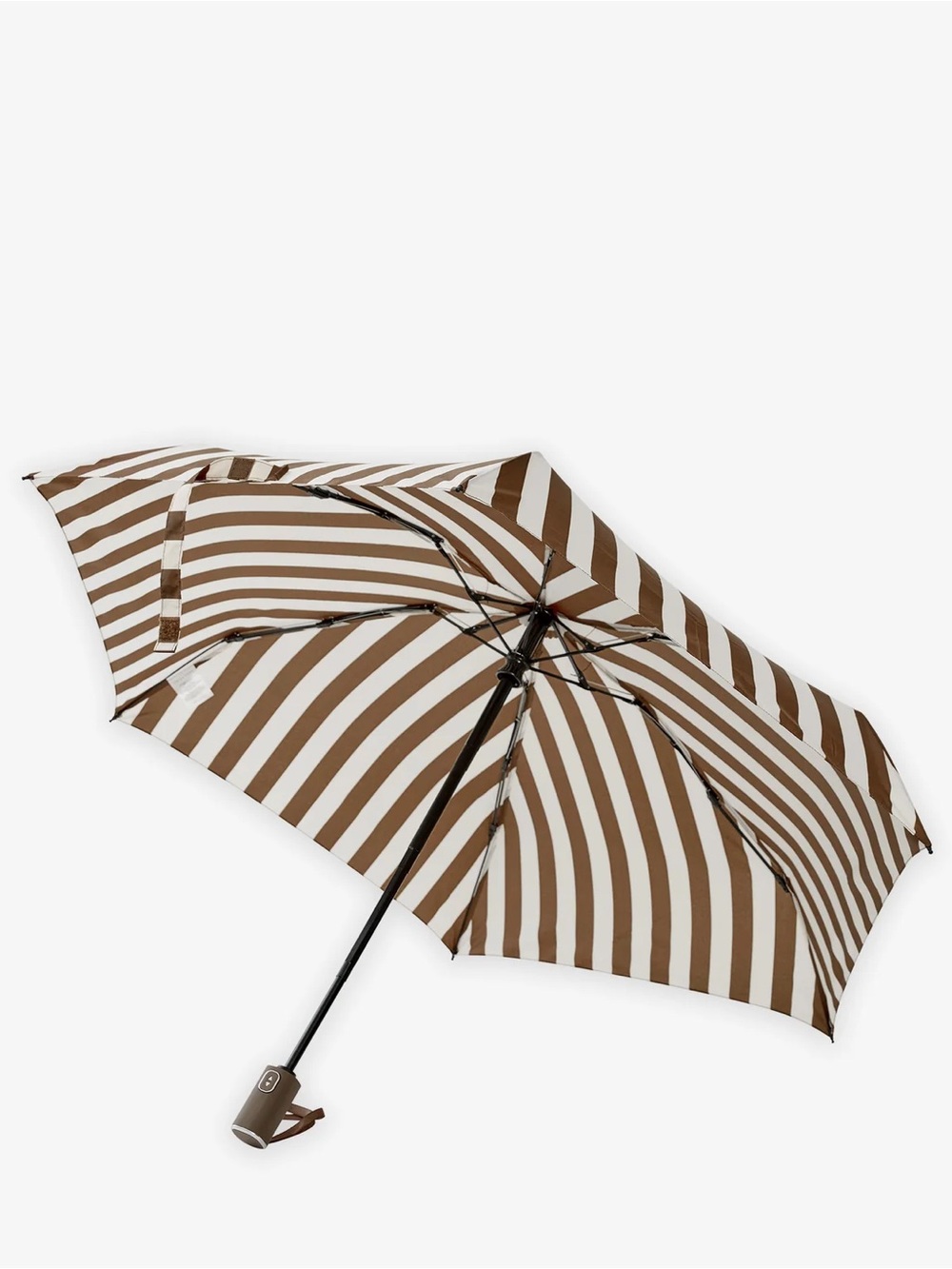 New! Trina Turk STRIPE UMBRELLA in brown/cream / NWT